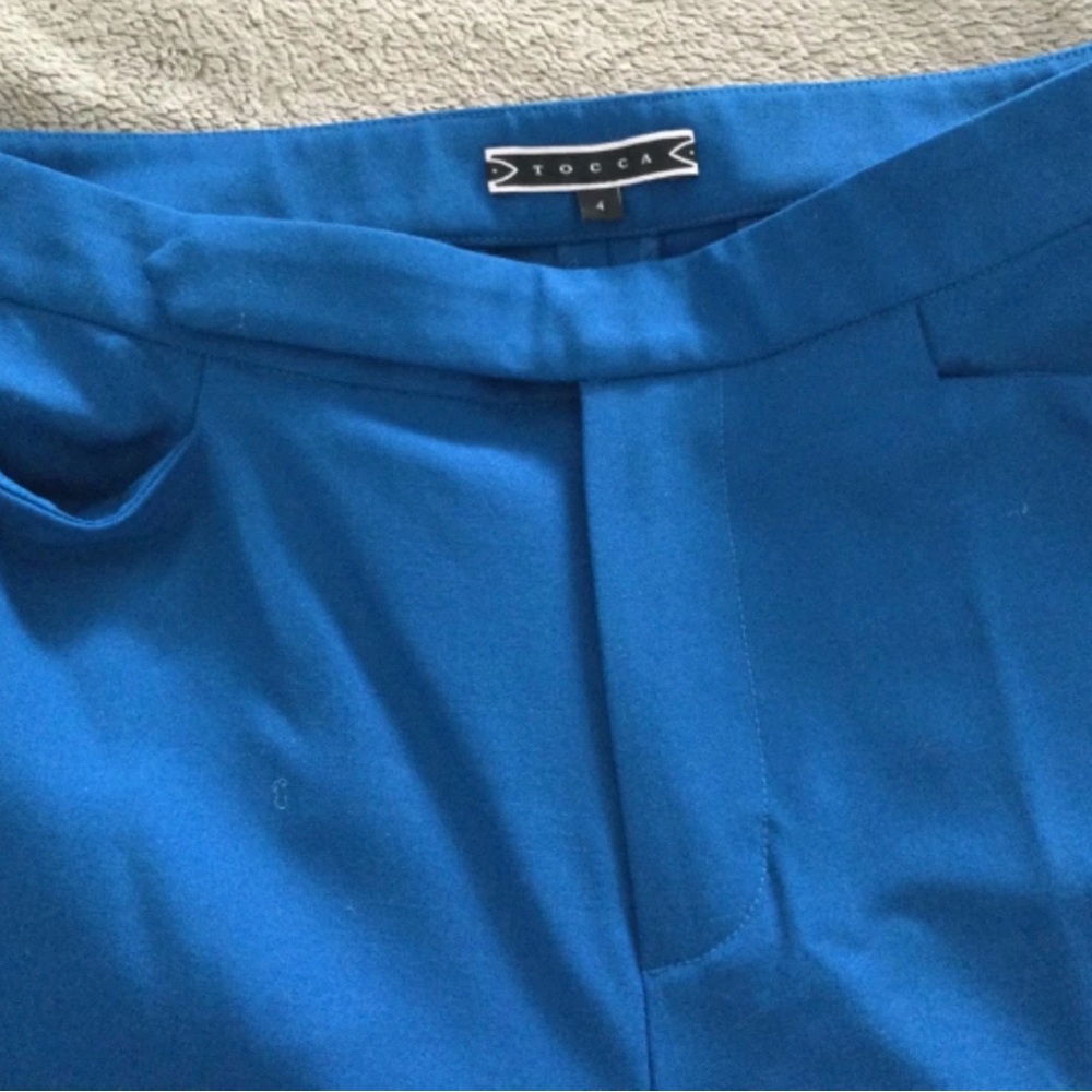 Tocca size 4 cerulean blue structured silk lined wool elastane pants